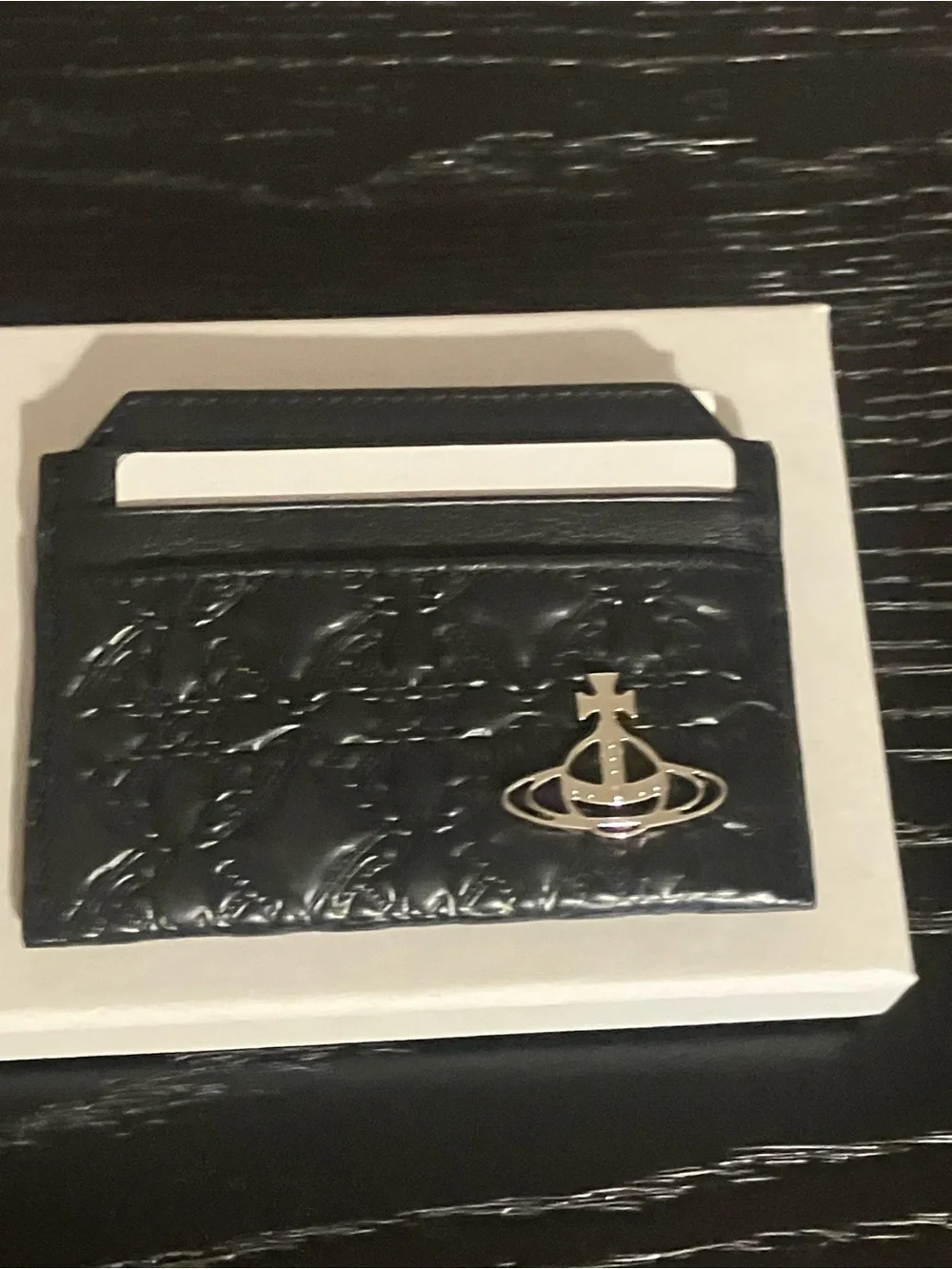 Vivienne Westwood Black Embossed Orb Card Holder